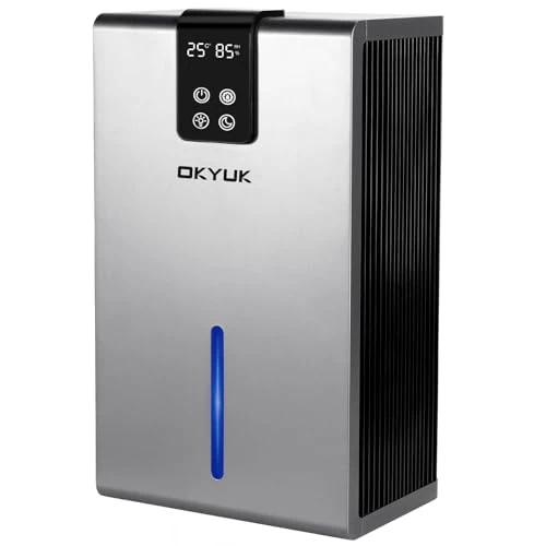 Offerta a tempo: Deumidificatore elettrico 2700 ml, deumidificatore per casa con spegnimento automatico, luce LED a 7 colori, ideale per camper, bagno, camera da letto, cantina (grigio) - 41% da 69.99 € a 41.39 €
