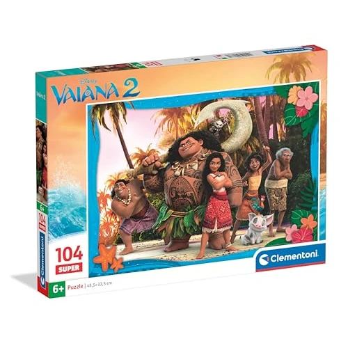 Limited-time offer: Clementoni Jigsaw Puzzle Disney Vaiana 2, 104 Pieces - Supercolor Puzzle For Children 6-8 Years, Multicolor, Classic, 1 Set, 104 Pieces, 1 Count, 24.9 cm x 3.3 cm from 9.25 GBP to 9.25 GBP (save 0%)