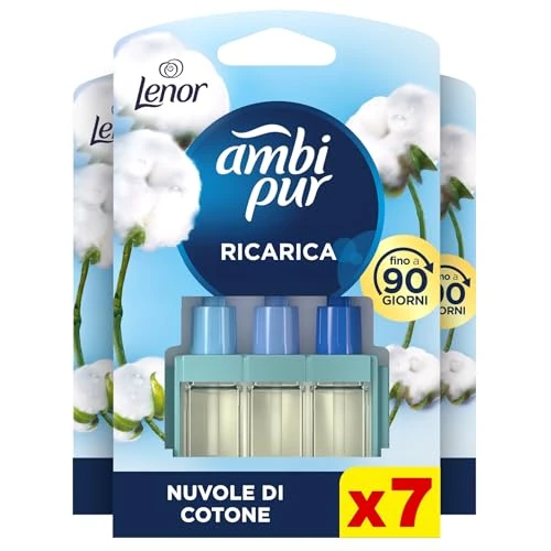Offerta a tempo: Ambi Pur 3Volution Profumatore Elettrico, 7 Ricariche, Lenor Nuvole Cotone - 26% da 36.08 € a 26.52 €