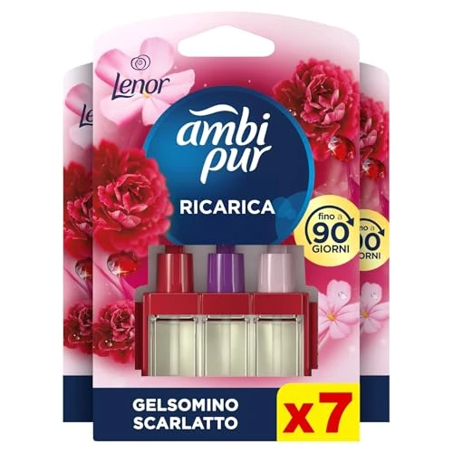 Offerta a tempo: Ambi Pur 3Volution Ricarica Profumatore Per Ambienti Con Diffusore Elettrico 20ml Lenor Gelsomino Scarlatto, 3 Diverse Fragranze - 31% da 36.08 € a 24.99 €
