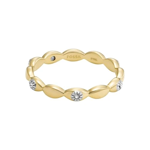 Begrenztes Angebot: Fossil Damen-Ring Sutton Gold Edelstahl JF047967106, Edelstahl, Kein Edelstein von 29.50 EUR auf 29.50 EUR (Rabatt 0%)
