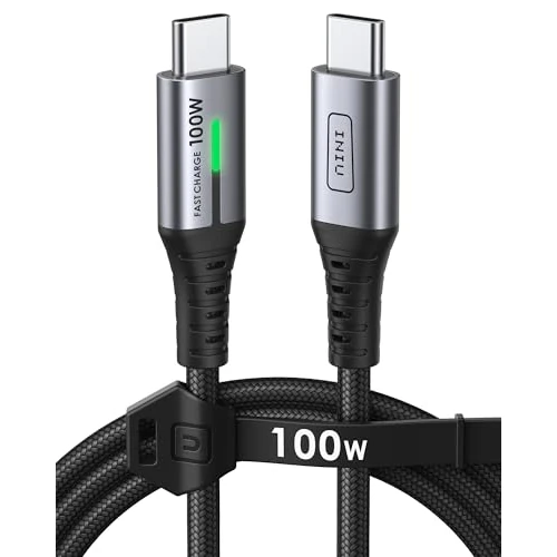Offerta a tempo: INIU Cavo USB C USB C 100W, 1m Cavo USB Type-C PD 5A Ricarica Rapida QC 4.0 Nylon Cavo Tipo C Caricabatterie Cellulare per iPhone 17 16 Pro Max, Samsung S25 24 Ultra, iPad, Pixel 10 9 Pro Huawei ECC. - 0% da 7.99 € a 7.99 €