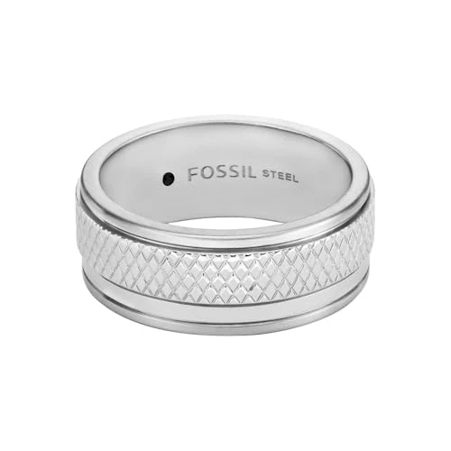 Offerta a tempo: Fossil Anelli a fascia da uomo in acciaio inossidabile - 53% da 59.00 € a 27.89 €