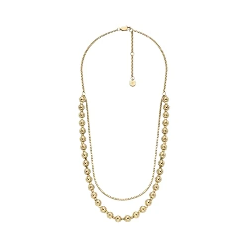 Limitiertes Angebot: Fossil Damen-Edelstahl oder Sterlingsilber-Halskette mit Karabinerverschluss, Honig-Gold von 79.00 EUR auf 37.50 EUR (Spare 53%)