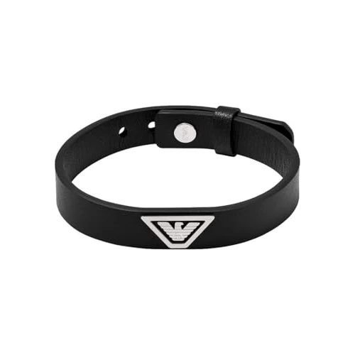 Begrenztes Angebot: Emporio Armani EGS3128040 Men's Bracelet in Black Leather with Central Logo von 59.18 EUR auf 50.30 EUR (Rabatt 15%)