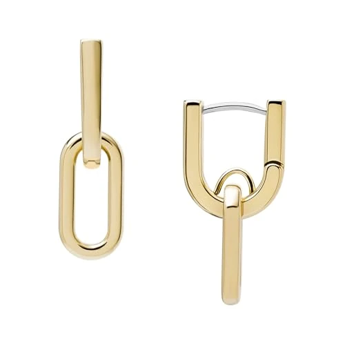 Offerta a tempo: Fossil Orecchini da donna in acciaio inossidabile tono oro con chiusura a cerchio, Oro Zafferano - 44% da 65.00 € a 36.70 €