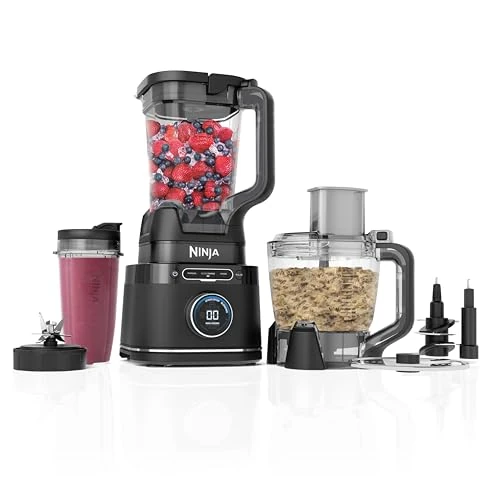 Offerta a tempo: Ninja Detect Power Processor Pro, Frullatore Robot da Cucina Multifunzione | Nero, 1200 W, Tritatutto, Bicchiere Monoporzione, Caraffa da 2 L, Lame per Impastare, Frullare, Tritare, Miscelare, TB401EU - 36% da 279.99 € a 180.47 €