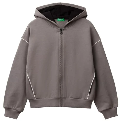United Colors of Benetton Girls and Girl's Giacca C/Capp M/L 3unic504t Hooded Sweatshirt, grey, 120