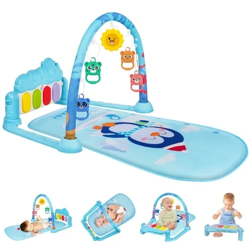 Limited offer: AOMIG Baby Play Mat, Baby Piano Gym with Music and Lights, Play Mat with Detachable Activity Toys, Early Development Activity Baby Play Mat Toy Gift for Babies from 21.99 EUR to 21.99 EUR (save 0%)