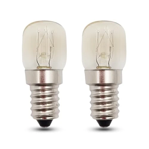 Tijdelijke aanbieding: Ovenlamp E14, Tot 300 graden hittebestendige E14 ovenlamp Dimbaar voor AEG/Neff/Whirlpool/Smeg/Bosch oven, magnetron, zoutlamp, koelkastlamp, warm wit 2700K, 2 stuks van 6.97 EUR naar 5.99 EUR (korting 14%)