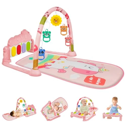 Offerta a tempo: AOMIG Palestre per Bambini Tappetini, Tappetino da Gioco per Palestra per Bambini Palestrina Baby Piano, Palestre Tappetini Attività per Neonati 0-36 Mesi - 38% da 31.99 € a 19.99 €