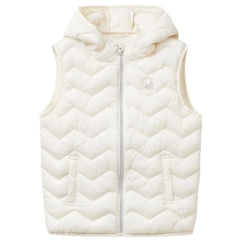 United Colors of Benetton Gilet 21incj00q Chaqueta, Color Blanco, 120 cm para Niñas
