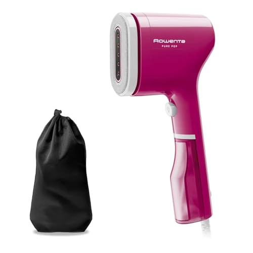Offerta a tempo: Rowenta Pure Pop, Ferro da Stiro Verticale Portatile a Vapore, Utile per Stirare e Igienizzare i Tuoi Capi, con Sistema Reversibile Levapelucchi, Riscaldamento Rapido, Potenza 1300W,Colore Pink,DR2023 - 17% da 35.99 € a 29.99 €