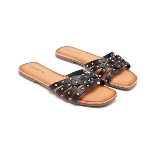 Offre limitée : Sandales Plates en Cuir À Strass Hopedale de 29.99 EUR à 29.99 EUR (remise 0%)
