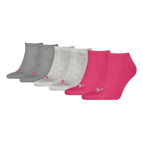 Oferta limitada: PUMA Unisex Sneaker Plain, Calcetines Unisex adulto, gris y rosa, 39-42 de 16.13 € a 9.99 € (ahorro 38%)