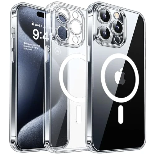 Oferta limitada: CANSHN Funda Magnética para iPhone 15 Pro, Compatible con MagSafe, [Protección Total de La Cámara], Carcasa Bumper Teléfono Antigolpes 6.1 Pulgadas, Transparente de 14.99 € a 11.99 € (ahorro 20%)