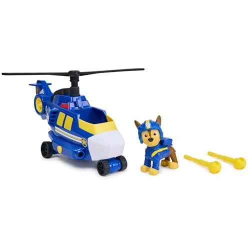 Offerta a tempo: Paw Patrol Air Rescue, Elicottero della Polizia con personaggio Chase da collezione, veicolo di soccorso con lanciatore e 2 proiettili, giocattoli per bambini e bambine dai 3 anni in su - 18% da 19.99 € a 16.49 €