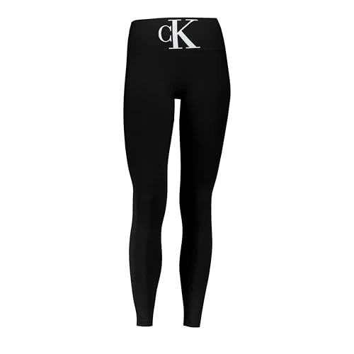 Calvin Klein Dameslegging met logo met hoge taille, zwart, nieuw, XL