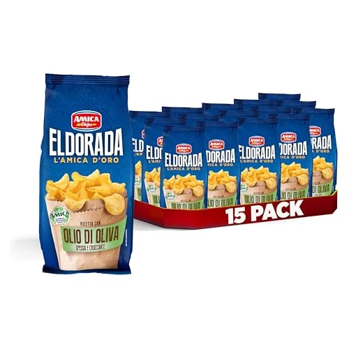 Offerta a tempo: AMICA Chips | Eldorada Patatine Ricetta con Olio di Oliva, Lenta Cottura — 34% da 22,35 € a 14,85 €
