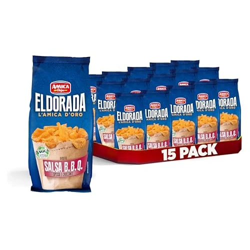 Offerta a tempo: AMICA Chips | Eldorada Patatine Gusto Salsa Barbecue, Lenta Cottura, Taglio Spesso e Croccante, Senza Glutine, 15 Pezzi x 130 gr - 34% da 22.35 € a 14.85 €