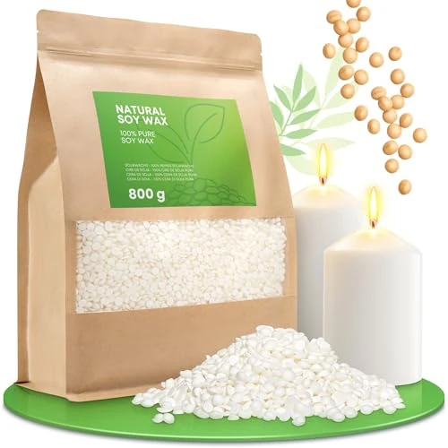 Zeitlich begrenztes Angebot: molinoRC 800g Sojawachs für Kerzen [100% pflanzlich] - Reines Premium Soja Wachs für Kerzen mit Langer Brenndauer - Creme weißes Soja Kerzenwachs zum Gießen - Soy Wax for Candle Making von 11.95 € auf 9.95 € (17% Rabatt)