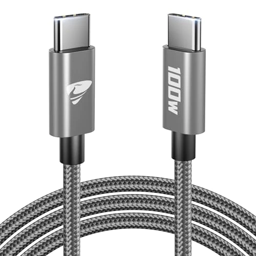 Cable USB C USB C, 100 W 5 A Cable Cargador Carga Rápida Usbc 2M Hilo Cargador Carga Nylon Cable Type C to Type C para iPhone 15 Pro Max/Plus iPad Pro/Air MacBook Samsung Galaxy S23 S22 S24