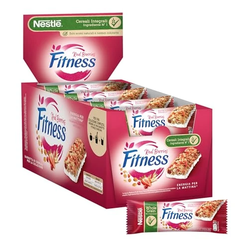 FITNESS Red Berries volkorenrepen met rood fruit, 24 repen à 23,5 g (564 g)