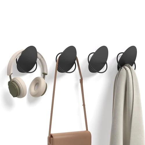 Offerta a tempo: SONGMICS HOME Ganci 4 Pezzi, Ganci da Parete, per Cappotti, Asciugamani, Ognuno Regge 5 kg, Design Originale a Uovo, Soggiorno, Camera da letto, Ingresso, Nero Inchiostro LCR039B01 - 0.00% da 5.99 € a 5.99 €