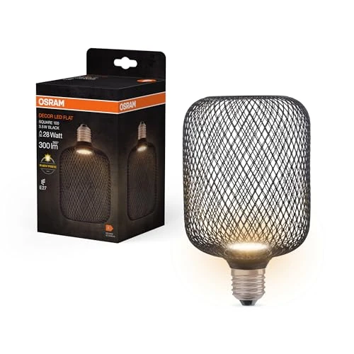 Limited-time offer: Osram Decor LED Flat Square Square Flat Lamp with 3.5 W, 300 lm/2700 K in Warm White 827, Frosted, Made of Plastic in Black, with E27 Screw Thread, Not Dimmable, 100 mm Diameter from 16.99 £ to 16.99 £ (save 0.00%)