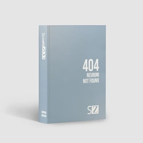 ScuolaZoo Agenda Diario scolastico 2024-2025 con meme e adesivi, disponibile con 6 copertine e 2 dimensioni (Azzurro, 13x17 cm)