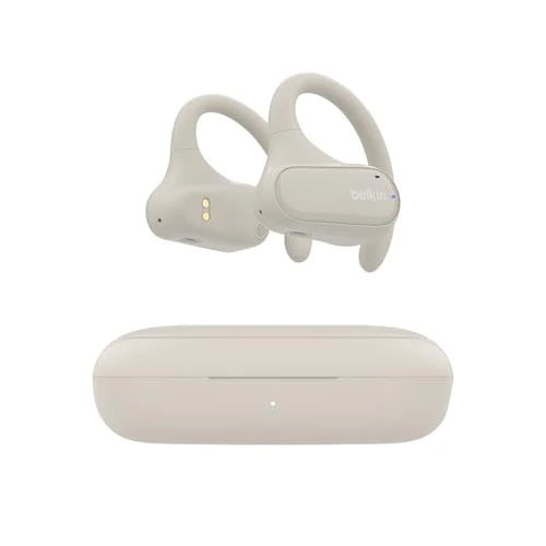Offerta a tempo: Belkin SoundForm ClearFit Auricolari Wireless Open-Ear Sportivi e Leggeri, Auricolari Bluetooth Resistenti all'Acqua (IPX5), Cuffie Wireless per Escursionismo, Ciclismo e Corsa, Grigio Sabbia - 40% da 49.99 € a 29.99 €