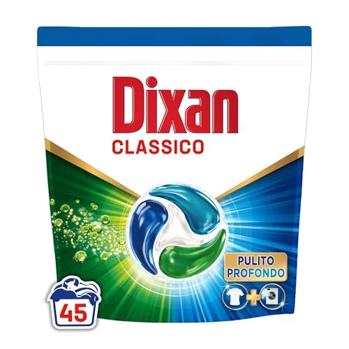 Offerta a tempo: Dixan DISCS 4in1 Classico Detersivo Lavatrice (45 Lavaggi), Capsule lavatrice per una pulizia profonda del bucato e freschezza igienica per la lavatrice, Rimuove le macchie da 20°C - 34% da 16.99 € a 11.24 €