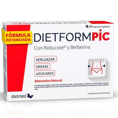 Berberina con Reducose Alcachofa Colina y Cromo - Formula Vegana Sin Gluten Sin Lactosa Sin Azucar - Apoyo Metabolico y Control de Carbohidratos - 30 Capsulas DietformPic Dietmed