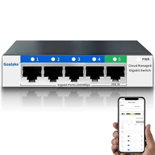 Oferta limitada: Conmutador Gigabit de 5 puertos, fácil gestión inteligente, Plug & Play, montaje en escritorio/pared, metal resistente, hub de red doméstica, divisor Ethernet de oficina, funcionamiento silencioso de 16.00 € a 7.99 € (ahorro 50%)