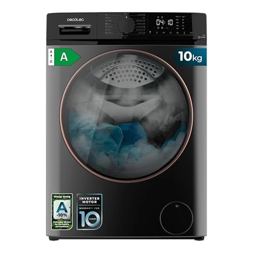 Cecotec Bolero DressCode 10610 Inverter Steel A. Front-Load, 1400 RPM, Steam Max, Motor Inverter Plus, 15 Programs, OnSmart, Stop&Go, Antibacterial Rubber, Drum Clean