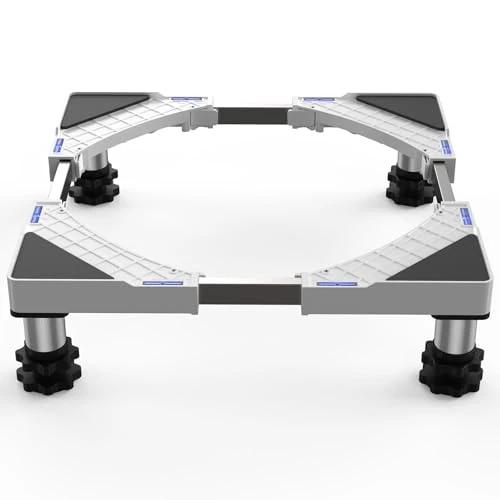 Oferta ograniczona: DEWEL Podstawa pralki do lodówki regulowana podstawa pralki do suszarki i zamrażarki, obciążenie 350 kg, regulowana szerokość 44,5-67 cm, wzrost wysokości 13 cm-17 cm, kolor: biały z 29.46 EUR na 29.46 EUR (znizka 0%)