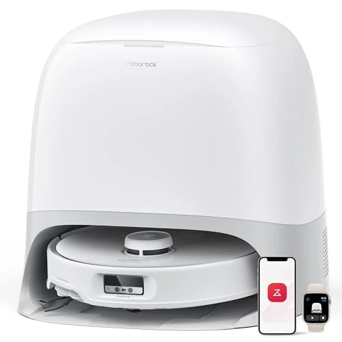 roborock Qrevo Curv Robot Aspirateur Laveur HyperForce de 18 500 Pa, Aspirateur Robot avec Système Anti-enchevêtrements Taux d’enchevêtrement de 0%, FlexiArm Brosse & Serpillièr Lavage à 75°C