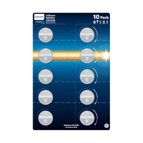 Limitiertes Angebot: Philips Lithium 3 Volt CR2430 Batterien - Für Uhren, Thermometer und Schlüsselanhänger, 10 Stück von 12.99 EUR auf 10.65 EUR (Spare 18%)