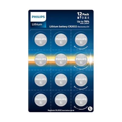 Oferta limitada: Philips Lithium CR2032 3 Volt, Pilas optimas para Relojes, mandos a Distancia y calculadoras, Paquete de 12 de 9.99 € a 8.39 € (ahorro 16%)