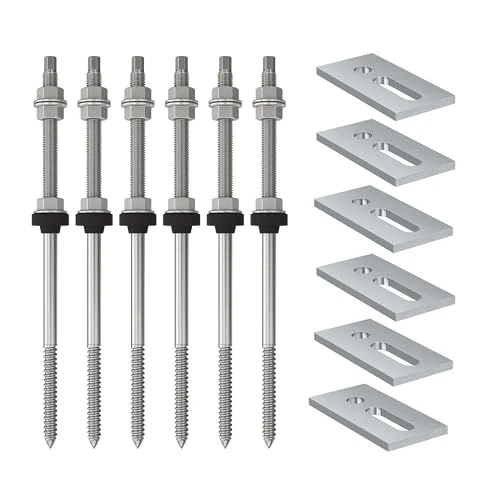 Oferta limitada: Fischer Kit de 6 tornillos de doble rosca STSR M10 x 250 mm + placas de fijación SSP10, para fijación de paneles solares fotovoltaicos en techos de placas onduladas o falsas pares, inoxidable A2, de 22.92 € a 22.92 € (ahorro 0.00%)