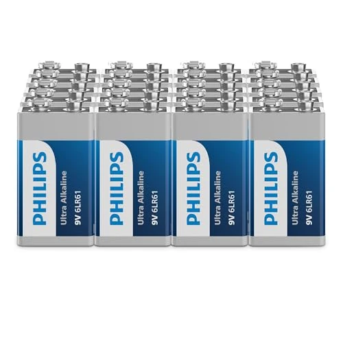 Oferta limitada: Philips Ultra 9V, baterías alcalinas 6LR61, Esenciales para detectores de Humo y radios, Paquete de 20 de 22.99 € a 19.31 € (ahorro 16%)