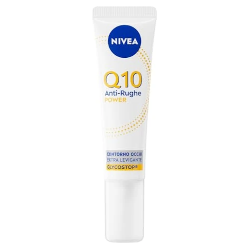 Offerta a tempo: NIVEA Q10 Anti-Rughe Power Contorno Occhi Levigante 15 ml, Contorno occhi antirughe e idratante, Eye Cream con Coenzima Q10, Creatina e Glycostop, Skincare per tutti i tipi di pelle, anche sensibile - 42% da 12.99 € a 7.51 €