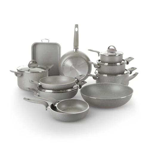 Oferta ograniczona: KASANOVA Zestaw garnków do tradycyjnych kuchenek, zestaw garnków z powłoką nieprzywierającą, bateria garnków, zdrowe, szybkie i równomierne gotowanie. Made in Italy. (16 sztuki) z 693.34 EUR na 693.34 EUR (znizka 0%)