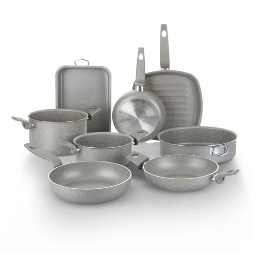 Offre limitee: KASANOVA Ensemble de casseroles pour cuisinières traditionnelles, ensemble de casseroles antiadhésives, batterie de cuisine, cuisson saine, rapide et uniforme (8) de 139.00 EUR a 129.00 EUR (economie 7%)