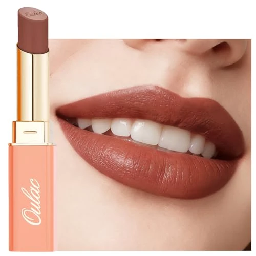 Offerta a tempo: Oulac Rossetto Satin Matte - Marrone Rossetti Colore Intenso Opaco, Effetto Satinato Opaco, Formula Cremosa e Idratante, Lunga Tenuta, Copertura Totale, Vegano, 4.3g, SG15 Barbara - 33% da 9.99 € a 6.74 €