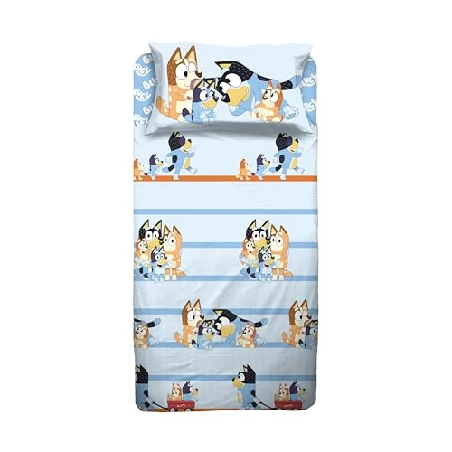 hermet Bluey Parure de lit 1 Place, 1 Place, 100% Coton, 100% Coton. Produit Officiel