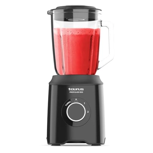 Zeitlich begrenztes Angebot: Taurus Prior Glass Standmixer, Küchenmixer, Pürierer, 1500 W, 2 Geschwindigkeitsstufen + Turbo, 4 abnehmbare Klingen, 2 Geschwindigkeiten + Turbo, elegantes schwarzes Design, rutschfest, BPA-frei von 59.99 € auf 59.99 € (0.00%