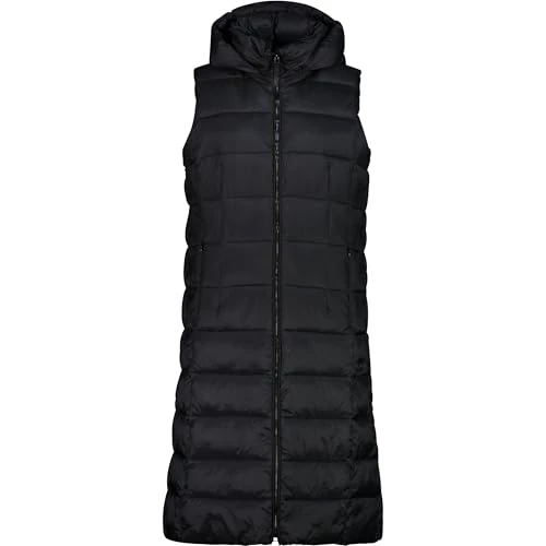 Offerta a tempo: CMP - Gilet lungo da donna in nylon con cappuccio fisso, Nero — 23% da 119,95 € a 92,80 €