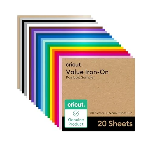 Offerta a tempo: Thermocollant économique Cricut™, collection Rainbow – 30,5 cm נ30,5 cm (12 po נ12 po) (20 unités) - 14% da 24.99 € a 21.49 €