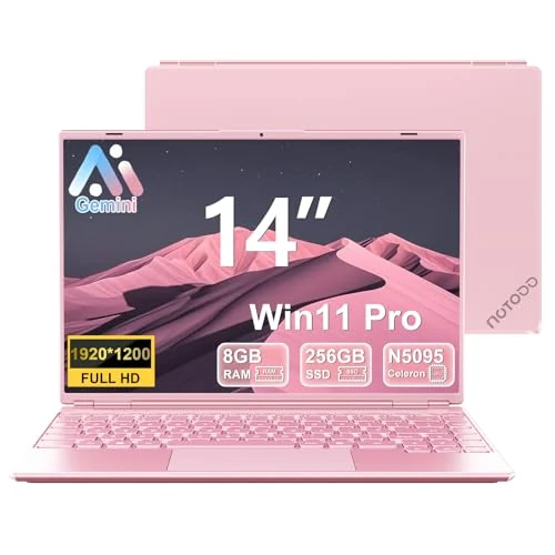 Offerta a tempo: NOTODD PC Portatile Computer Portatile Notebook 14 Pollici N5095 Pink - 64% da 799.00 € a 289.99 €